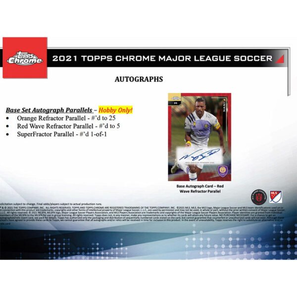 2021 Topps Chrome MLS Soccer Hobby Case (12ct) - Image 5