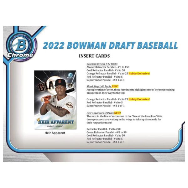 2022 Bowman Draft Baseball Jumbo Hobby Box - Image 4