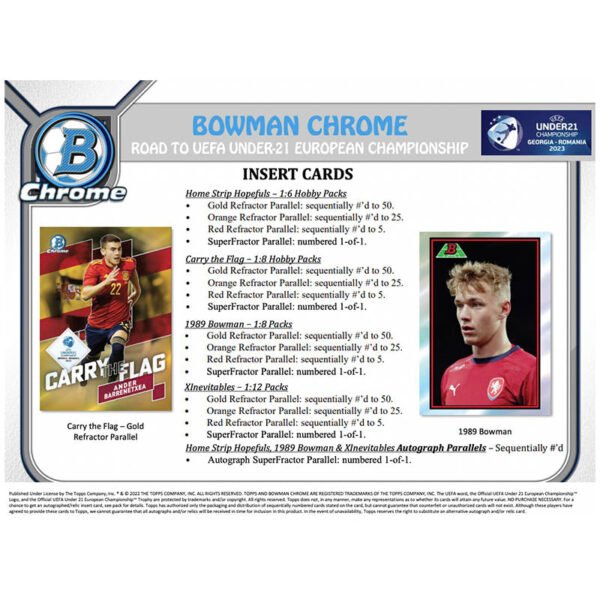 2022 Bowman Chrome Road to UEFA Under 21 European Championship Soccer Hobby 12 Box Case - Image 4